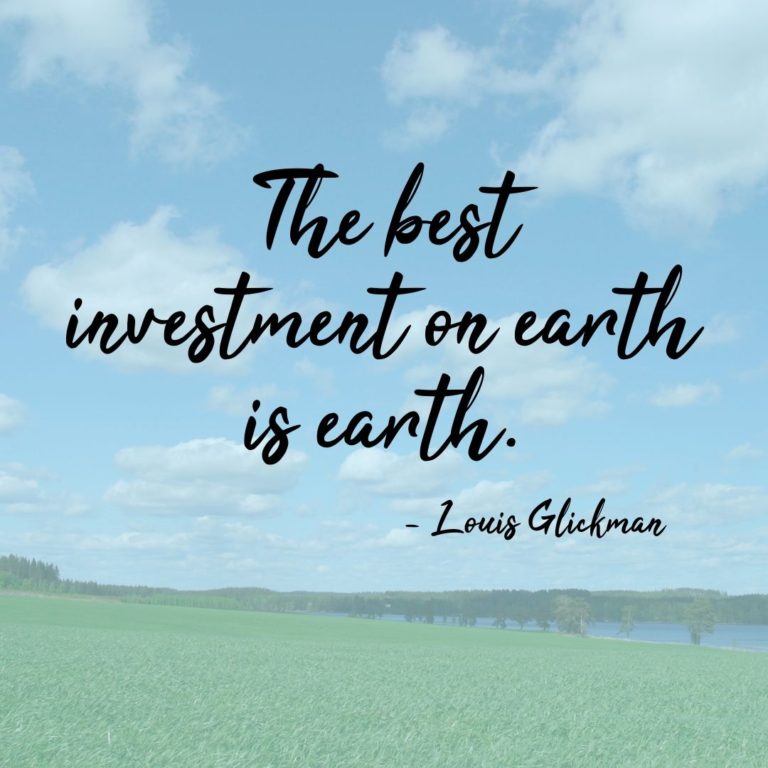 The best investment on earth is earth.