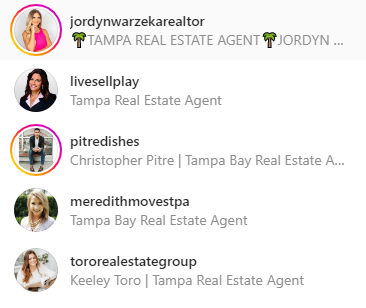 image of search results for real estate agents marketing