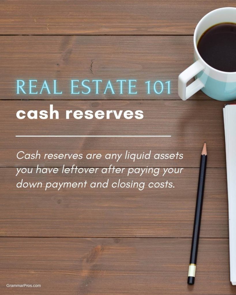 real estate social post about cash reserves